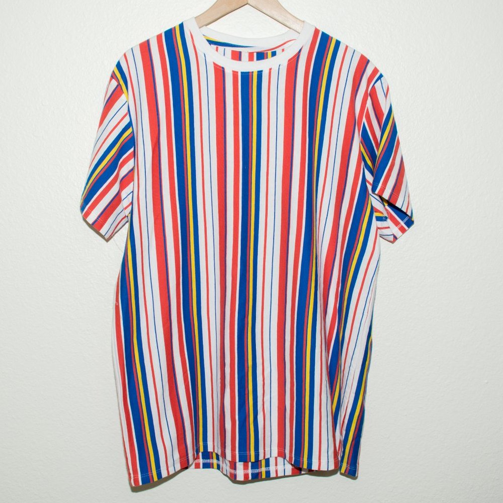San Francisco Work Shirts Multi Color Stripe Retro T-Shirt